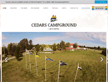 Tablet Screenshot of cedarscampground.com